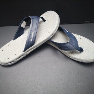 Columbia Vent Cush Men's Size 8 Grey & Navy Lightweight Thong Flip Sandals